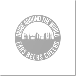 Drink Around the World Grey Posters and Art